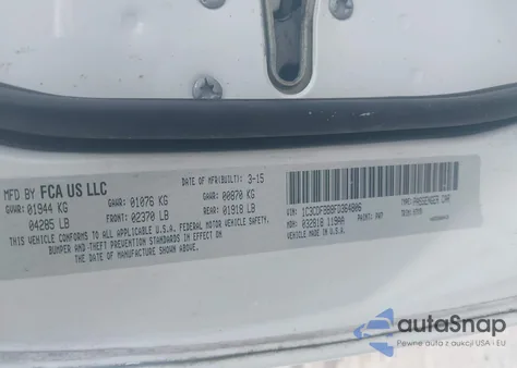 2015 Dodge Dart Sxt из США, поврежденный, VIN 1C3CDFBB8FD364806